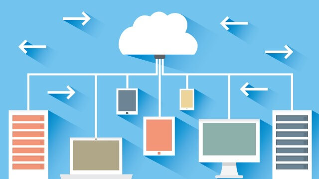 An animated cloud gathering information from all electronical devices