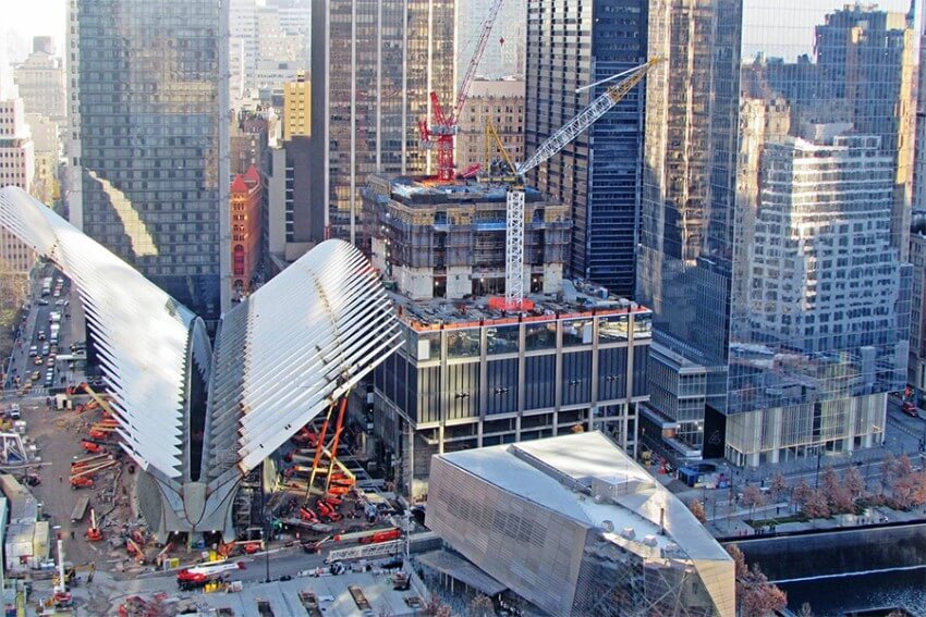 Word Trade Center Path Station in the construction phase