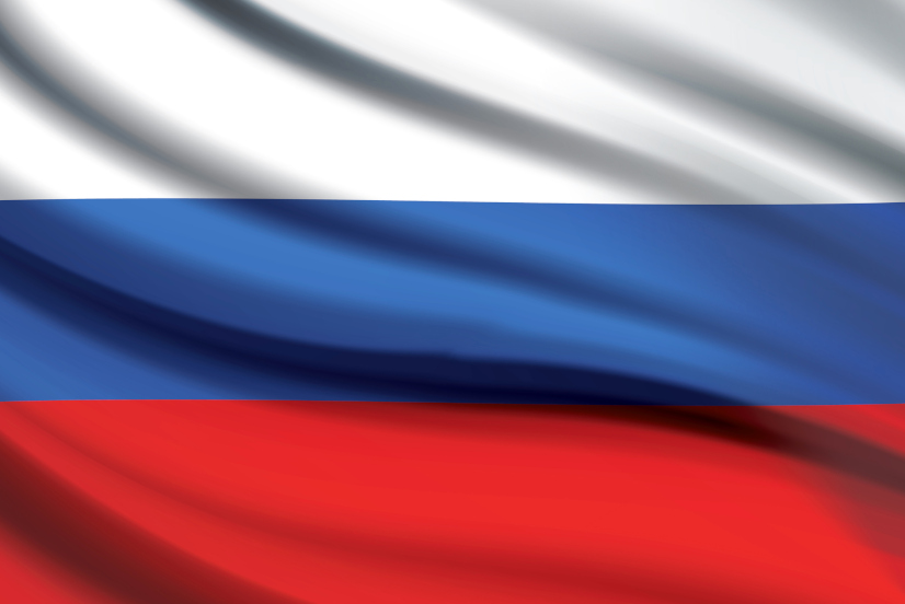 Wehende russische Flagge