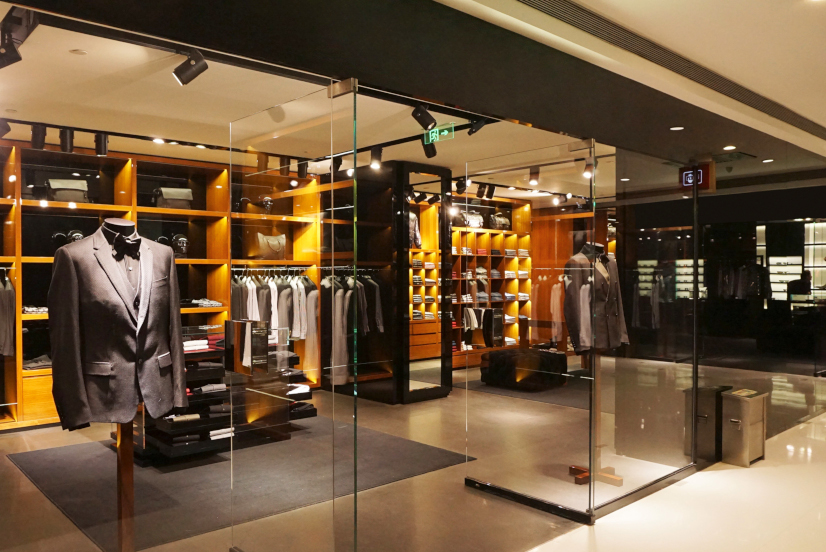 A finished retail shopfitting project in menswear