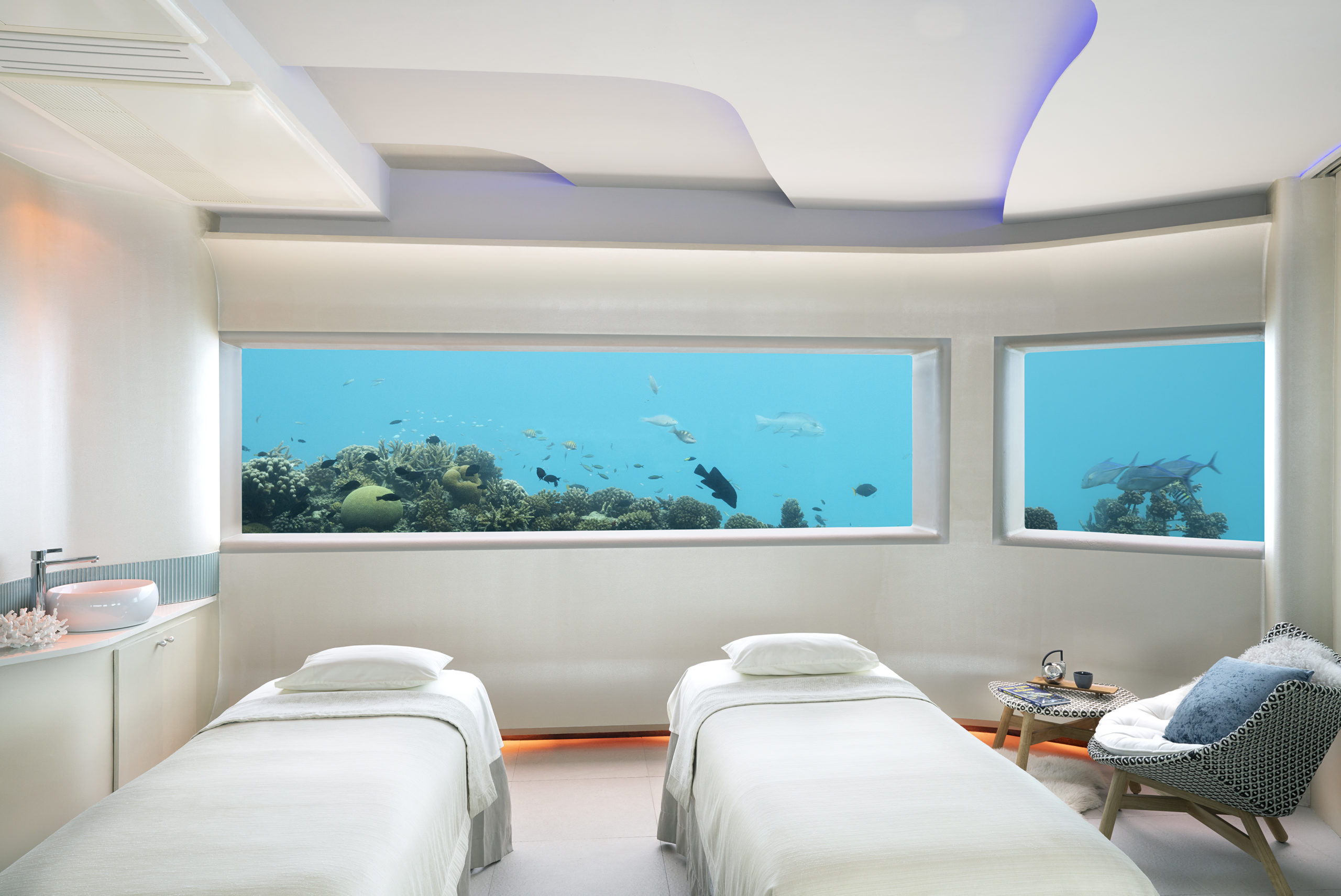 Huvafen Fushi Spa sous marin Chambre de massage