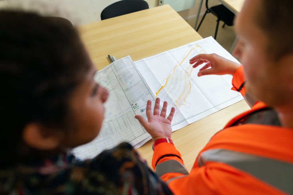 A construction consultant offers advice on a civil engineering project.